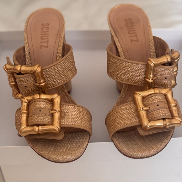 SCHUTZ Shoes - Enola Natural Leather Sandal by Schutz.